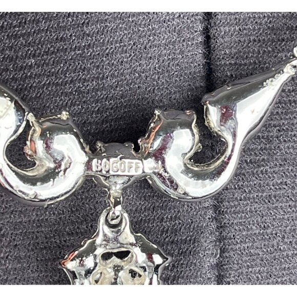 Vintage Bogoff Clear Rhinestone Crystal Choker Necklace - Picture 10 of 10